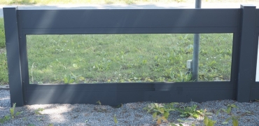 Gartenzaun Wahnbek - 200 x 100 cm - 2 Planken - Mitte Glas - Grundelement